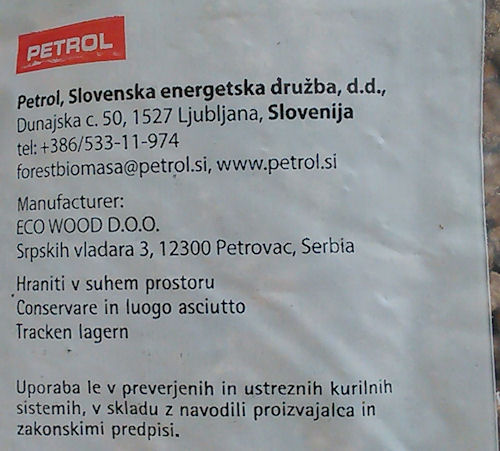 Anche se distribuito dalla Slovenia, è un pellet serbo
